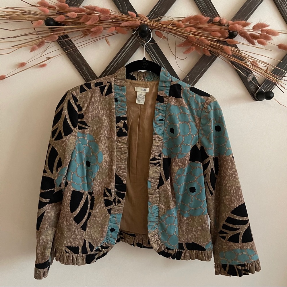 Odille for Anthropologie cropped corduroy Blazer